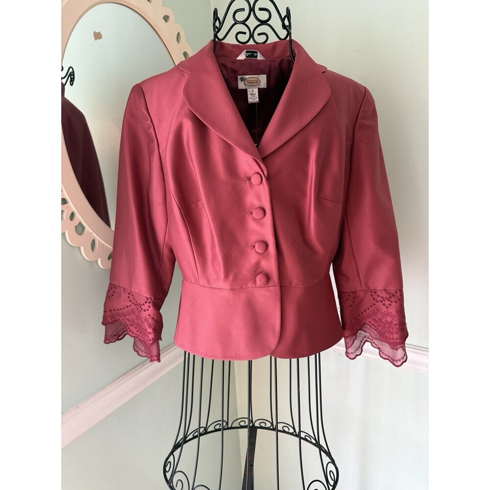 Talbots Womens Corpcore Career Old Money Silk Jacket Blazer‎ Size 4 Quiet Luxury